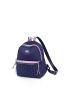 Two Tone Classic Backpack Metal Decor Embroidered Detail