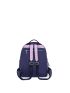 Two Tone Classic Backpack Metal Decor Embroidered Detail