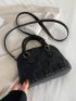 Small Dome Bag Cookie Embossed Double Handle Solid Color