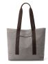 Color Block Shopper Bag Double Handle With Zipper Polyester