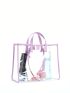 Clear Beach Bag Contrast Binding PVC