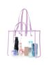 Clear Beach Bag Contrast Binding PVC