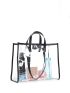 Clear Beach Bag Contrast Binding PVC Trendy & Waterproof