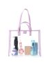 Clear Beach Bag Contrast Binding PVC