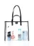 Clear Beach Bag Contrast Binding PVC Trendy & Waterproof