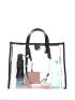 Clear Beach Bag Contrast Binding PVC Trendy & Waterproof