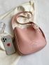 Cartoon Graphic Hobo Bag Small With Bag Charm Pink