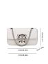 Small Flap Square Bag Metal Decor PU