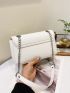 Small Flap Square Bag Metal Decor PU