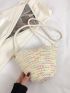 Small Straw Bag Flower Decor