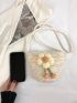 Small Straw Bag Flower Decor