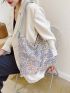 Sequin Decor Hobo Bag Glamorous, Clear Bag