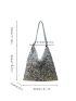 Sequin Decor Hobo Bag Glamorous, Clear Bag