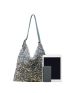 Sequin Decor Hobo Bag Glamorous, Clear Bag