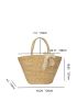 Oversized Straw Bag Twilly Scarf Decor Vacation