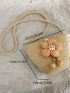 Small Crossbody Bag Flower Decor