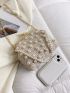 Pearl Decor Straw Bag Kiss Lock