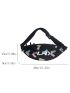 Letter Graphic Waist Bag Large Capacity Preppy