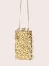 Mini Sequin & Rhinestone Decor Box Bag Top Handle Glamorous