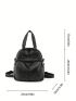 Textured Fashion Backpack Fashion Zipper Black