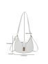 Small Hobo Bag White Snakeskin Embossed Twist Lock PU