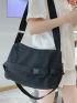 Release Buckle Decor Messenger Bag Casual Black