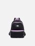 Metal Patch Classic Backpack Two Tone Fashion