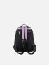 Metal Patch Classic Backpack Two Tone Fashion