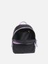 Metal Patch Classic Backpack Two Tone Fashion