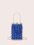 Sequin Decor Box Bag Mini Glamorous For Party