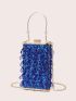 Sequin Decor Box Bag Mini Glamorous For Party