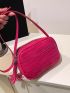 Crocodile Embossed Square Bag Pu Fashion Tassel Decor