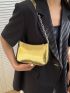 Mini Baguette Bag Crocodile Embossed Metallic PU Funky