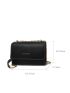 Letter Graphic Square Bag Flap PU Chain