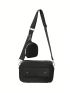 Minimalist Square Bag With Coin Purse Black