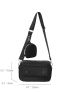 Minimalist Square Bag With Coin Purse Black