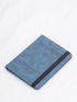 Plane & Letter Embroidered Passport Case PU