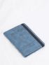 Plane & Letter Embroidered Passport Case PU