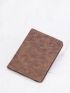 Airplane & Letter Embossed Passport Case Bifold PU