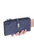 Letter Graphic Long Wallet Blue