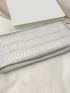 Crocodile Embossed Long Wallet Silver