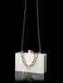 Marble Graphic Box Bag Mini Chain Strap