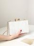 Marble Graphic Box Bag Mini Chain Strap