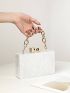 Marble Graphic Box Bag Mini Chain Strap