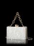 Marble Graphic Box Bag Mini Chain Strap