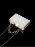 Marble Graphic Box Bag Mini Chain Strap