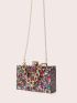 Mini Box Bag Confetti Pattern Chain