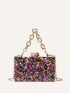 Mini Box Bag Confetti Pattern Chain