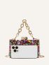 Mini Box Bag Confetti Pattern Chain