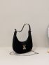 Mini Hobo Bag Release Buckle Decor Chain Strap For Daily